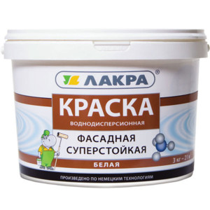 Краска фасадная всесезонная Лакра белая