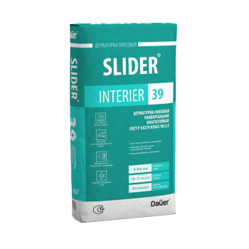 Штукатурка Dauer SLIDER INTERIER 39 гипсовая универсальная влагостойкая