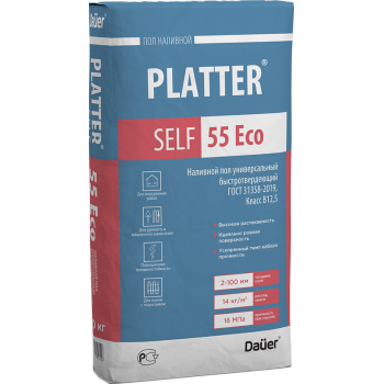 Наливной пол Dauer PLATTER SELF 55 Eco универсальный быстротвердеющий, класс В12,5